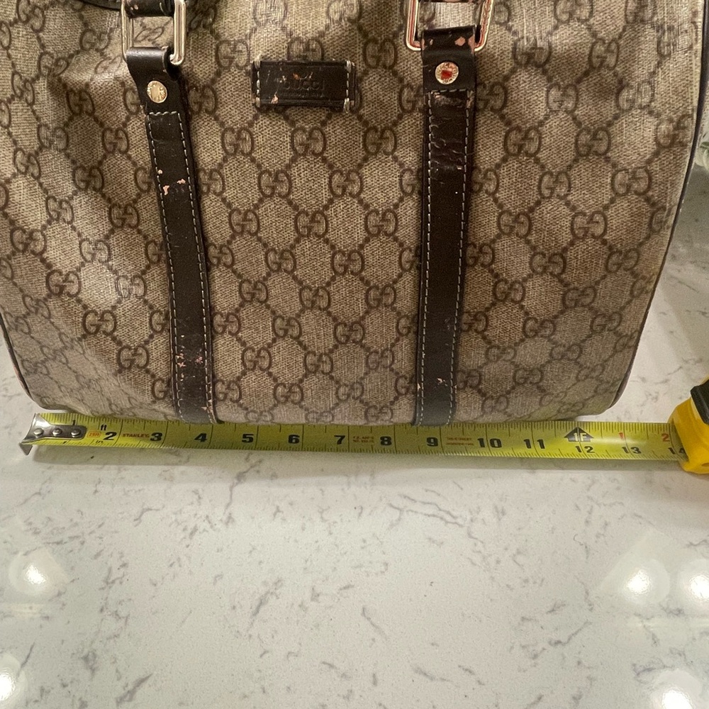 Gucci Vintage GG Speedy Monogram Handbag Brown Leather SOLD - Picture 12 of 16